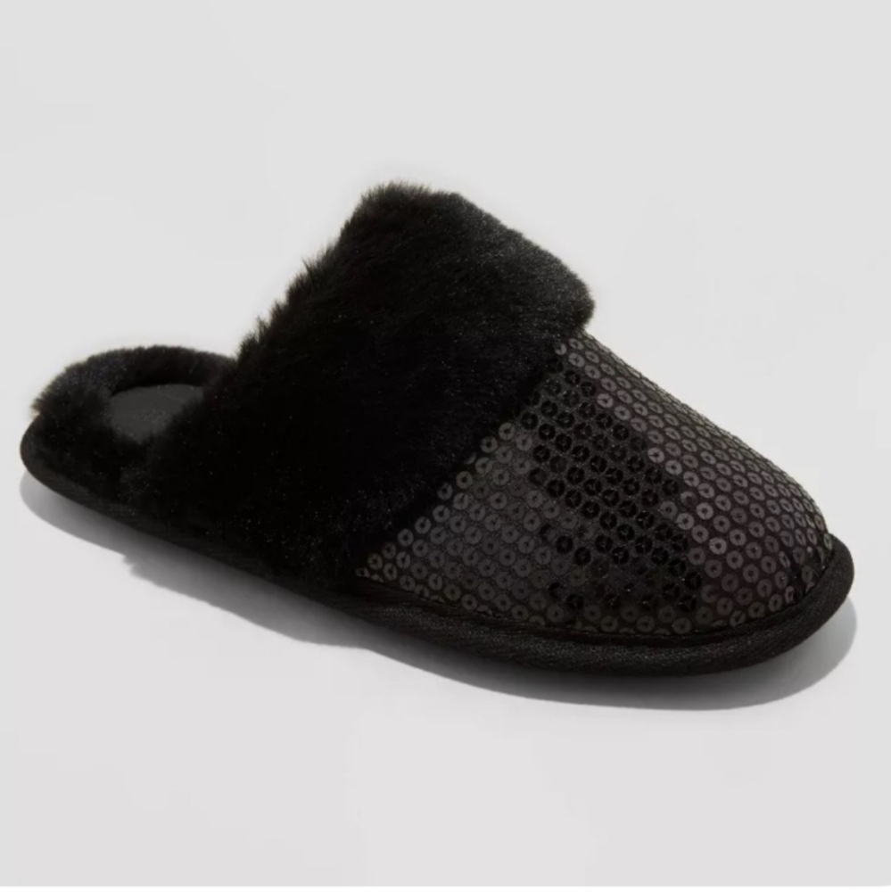 ❤️10/$13 New Auden Women's Black Sequin Slippers